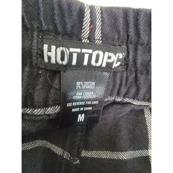 Hot Topic Pants SZ M Straight Cargo Black White Plaid Grid Grunge High Rise Punk - Picture 6 of 9